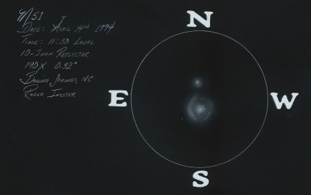 NGC 5194-5 10-Inch Reflector @ 190x