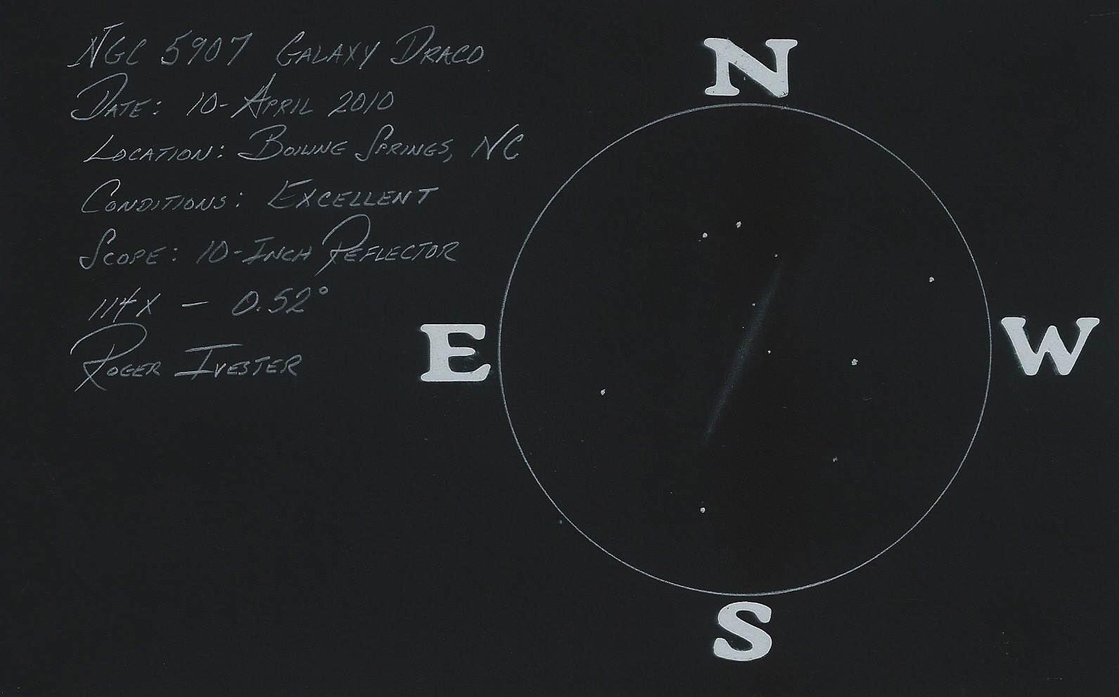 NGC 5907 10-Inch Reflector @ 114x