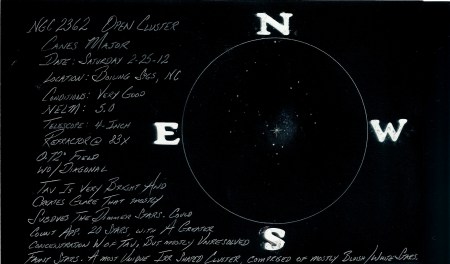 NGC 2362 Open Cluster Canes Major